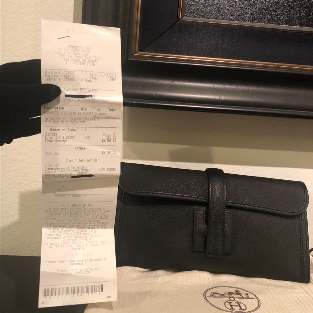 Hermes pochette jige elan 29 chevre chandra